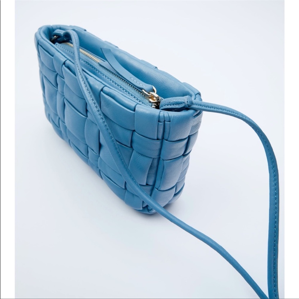 BLOGGERS FAV ZARA LEATHER WOVEN BLUE CROSSBODY BAG
